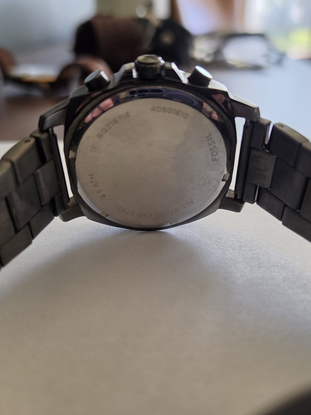 Fossil Gunmetal Watch with Blue Accents - Picture 4 of 4